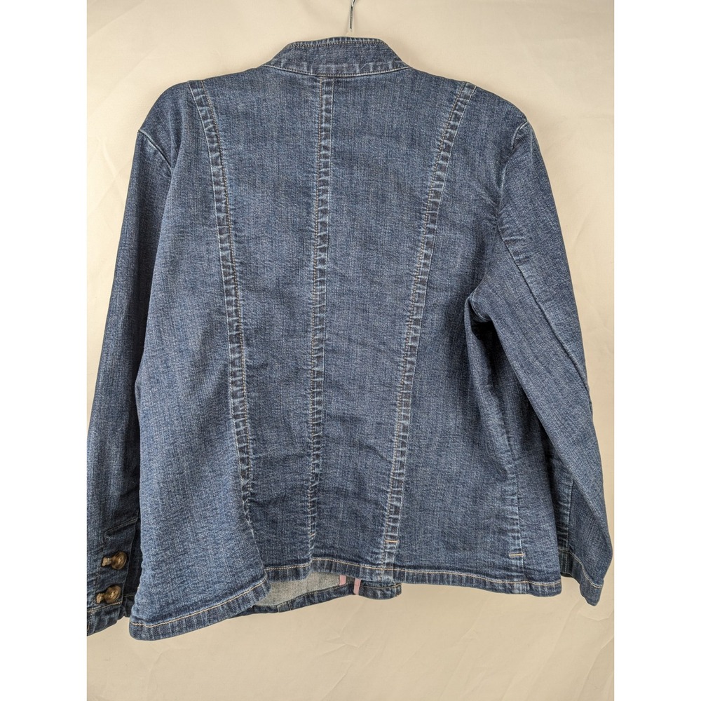 Covington Stretch Denim Jacket Blue Button Front … - image 7